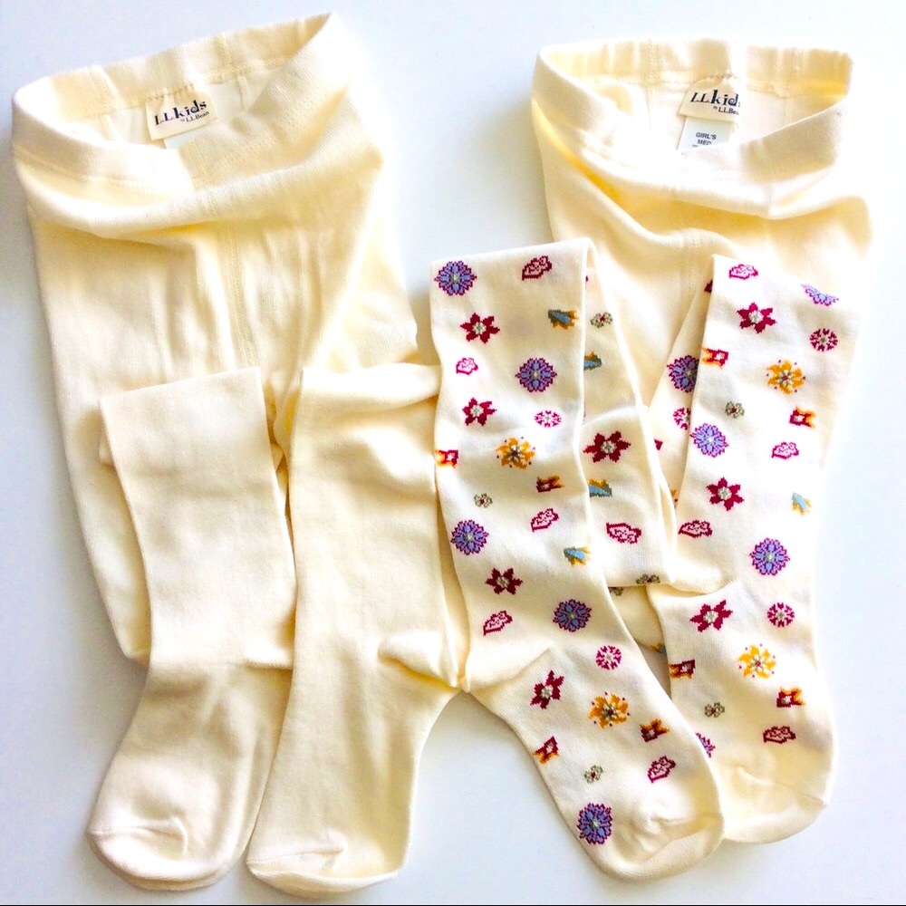 L.L. Bean (2Pairs) Girls Leggings Tights Size M NWOT Sz M